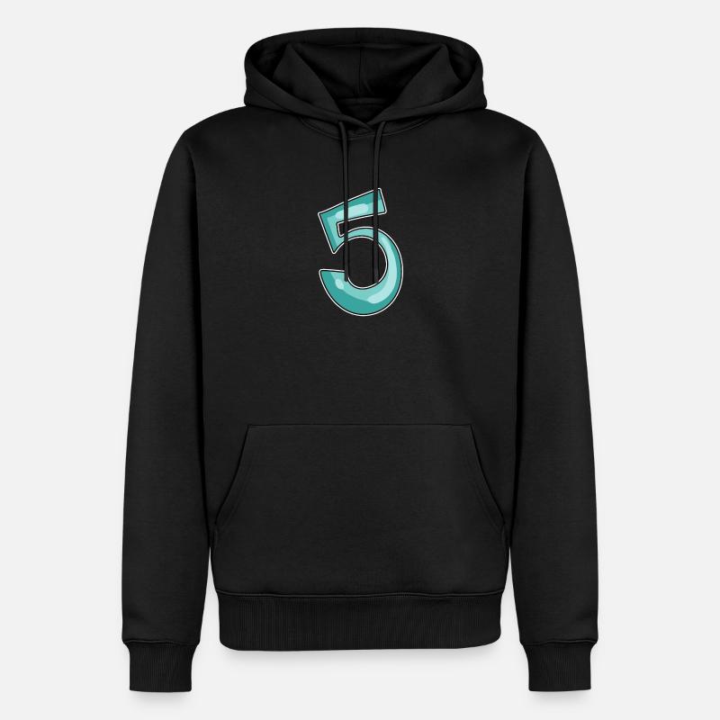 5 nummer - Männer Premium Bio Hoodie - Schwarz