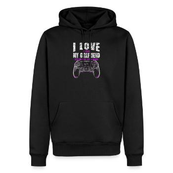 I love it when my girlfriend plays me - Men’s Premium Organic Hoodie - black - Front - Nico (187cm)