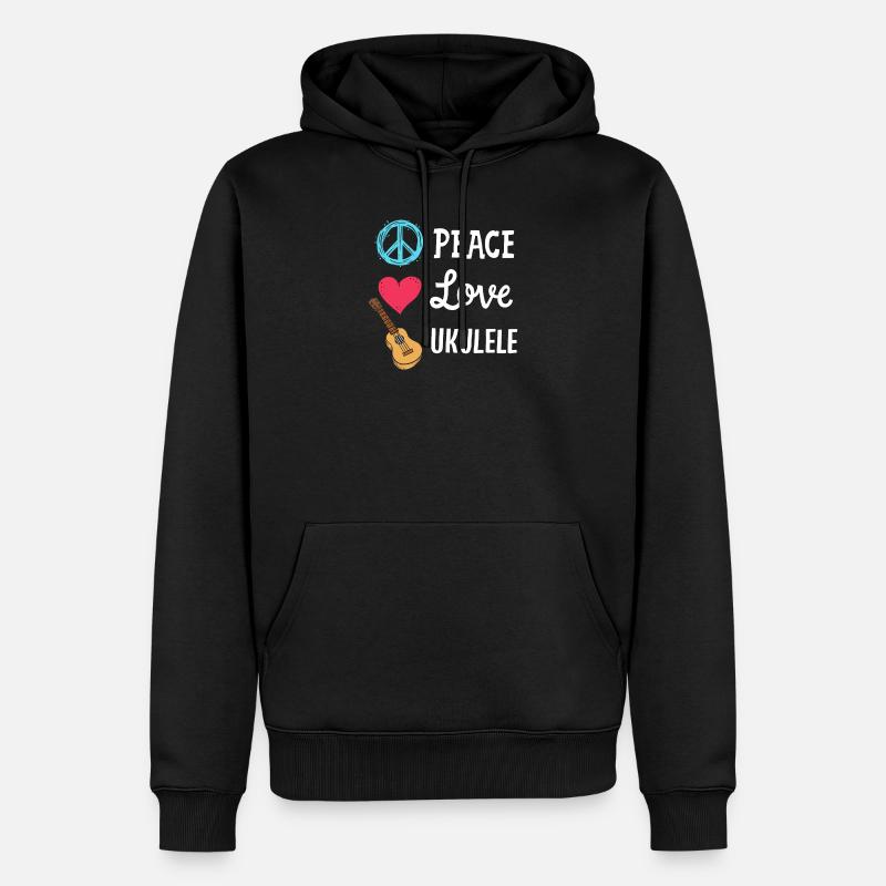 Ukulele Ukulele-Spieler - Männer Premium Bio Hoodie - Schwarz