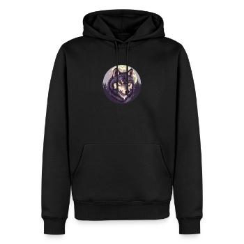 Sang de loup - Sweat à capuche Premium bio Homme - noir - Devant - Nico (187cm)