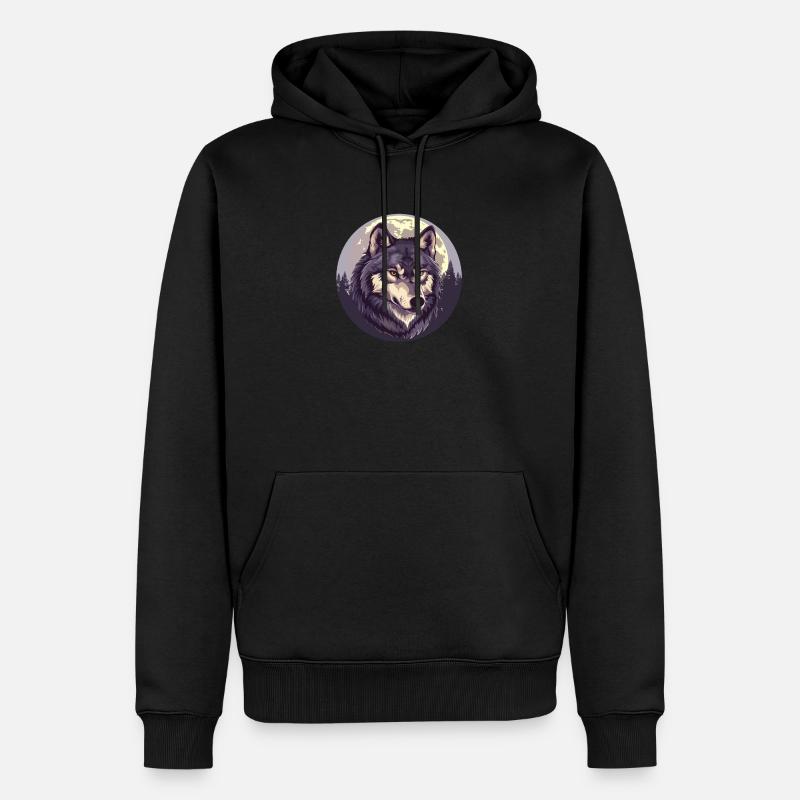 Sang de loup - Sweat à capuche Premium bio Homme - noir