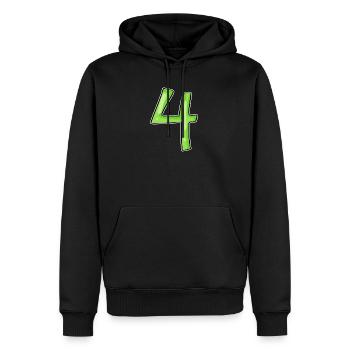 4 - Quatre Vert - Sweat à capuche Premium bio Homme - noir - Devant - Nico (187cm)