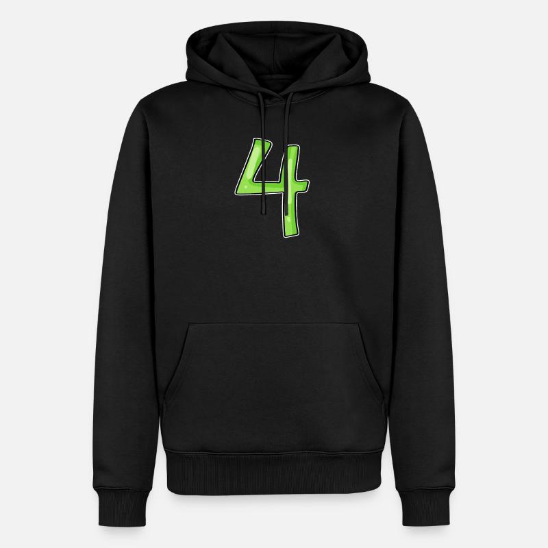 4 - Quatre Vert - Sweat à capuche Premium bio Homme - noir