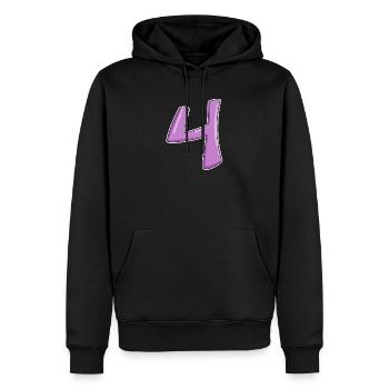 4 - Vier Zahl Nummer - Männer Premium Bio Hoodie - Schwarz - Vorne - Nico (187cm)