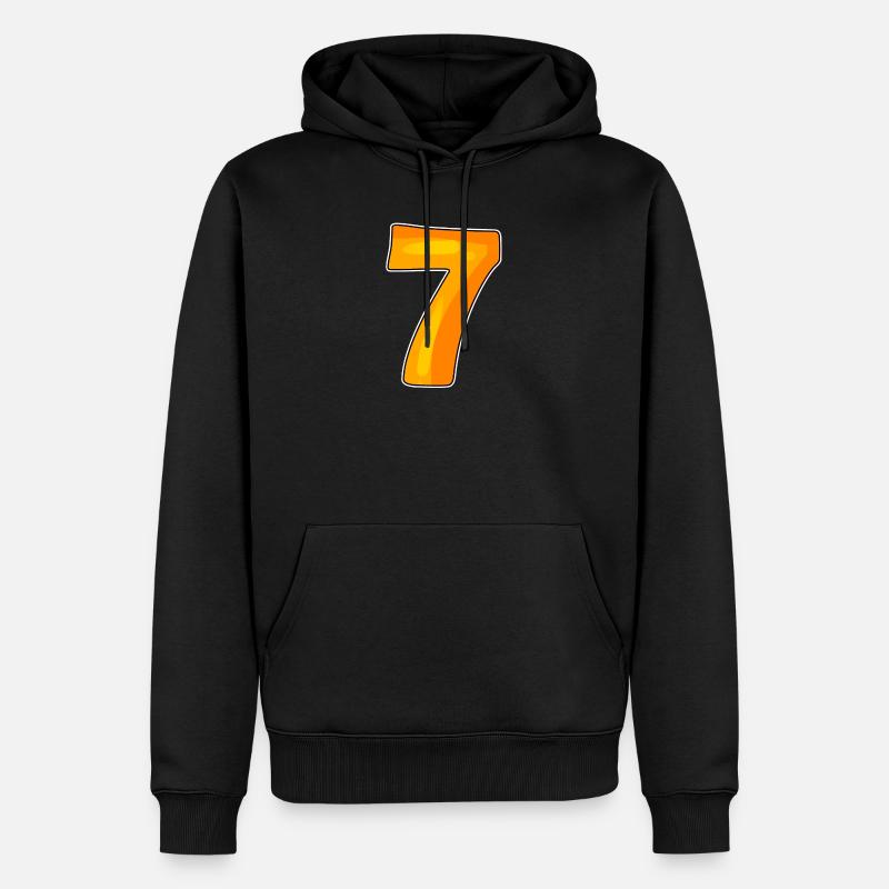 7 - Sweat à capuche Premium bio Homme - noir