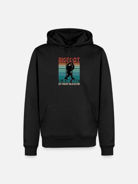 Bigfoot lustiger Spruch Retro Background - Männer Premium Bio Hoodie - Schwarz