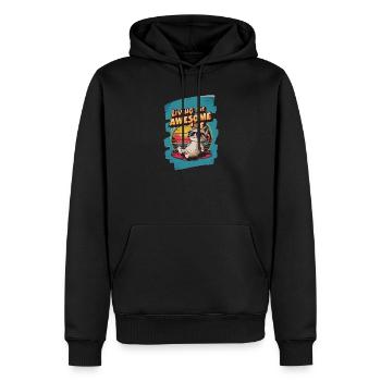 Live Chill Badass Katze - Männer Premium Bio Hoodie - Schwarz - Vorne - Nico (187cm)