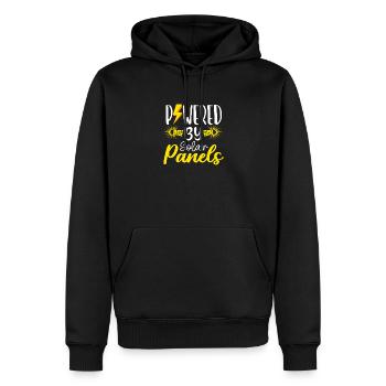 Solar Powered by Solar Panels erneuerbare Energien - Männer Premium Bio Hoodie - Schwarz - Vorne - Nico (187cm)