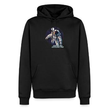 Explorez l'Univers Voyagez avec notre Astronaute! - Sweat à capuche Premium bio Homme - noir - Devant - Nico (187cm)