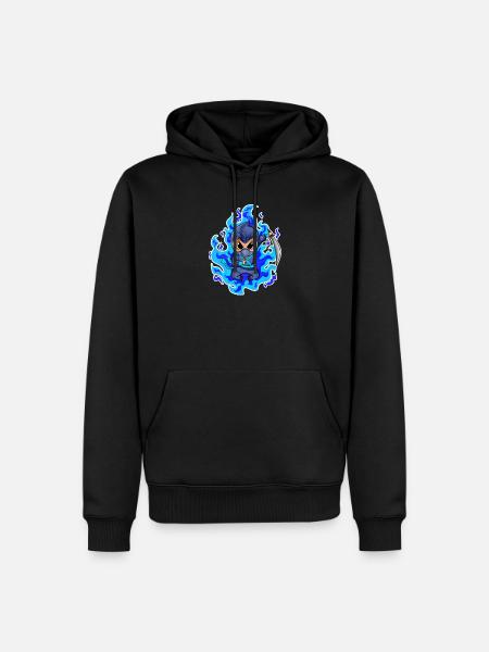Ninja Motif Fire Blue - Men’s Premium Organic Hoodie - black