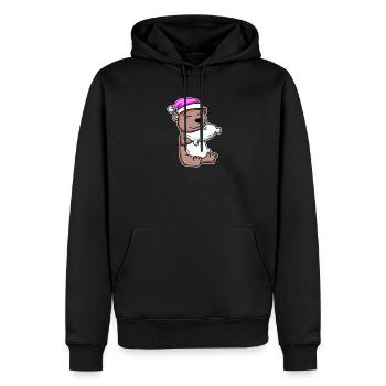 Ours fatigué dormir dans - Sweat à capuche Premium bio Homme - noir - Devant - Nico (187cm)