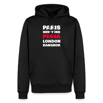 Chemise Pirna – Petites villes contre métropoles du monde - Sweat à capuche Premium bio Homme - noir - Devant - Nico (187cm)
