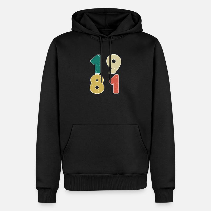 1981 - Année 1981 - Année 1981 - Sweat à capuche Premium bio Homme - noir