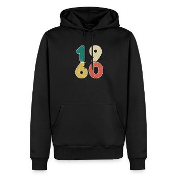 1960 - Jahrgang 1960 - Baujahr 1960 - Männer Premium Bio Hoodie - Schwarz - Vorne - Nico (187cm)