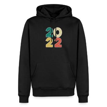 2022 - Jahrgang 2022 - Baujahr 2022 - Männer Premium Bio Hoodie - Schwarz - Vorne - Nico (187cm)