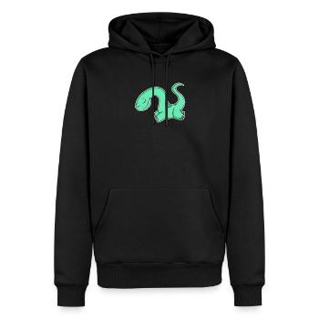Motif Dino Dinosaure Vert - Sweat à capuche Premium bio Homme - noir - Devant - Nico (187cm)