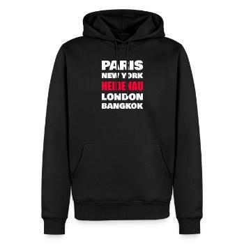 Chemise Heidenau – Petite ville contre métropoles mondiales - Sweat à capuche Premium bio Homme - noir - Devant - Nico (187cm)