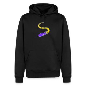 Rakete Motiv - Männer Premium Bio Hoodie - Schwarz - Vorne - Nico (187cm)