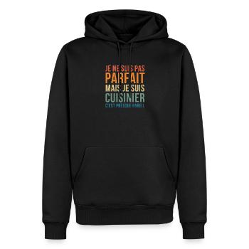 Un cuisinier parfait - Sweat à capuche Premium bio Homme - noir - Devant - Nico (187cm)