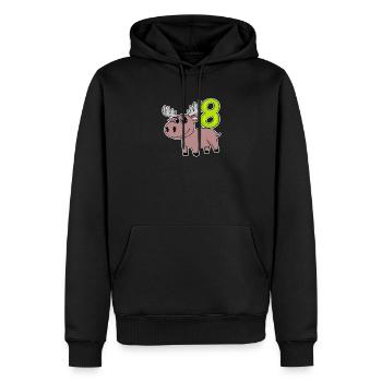 8. Geburtstag Motiv Elch - acht Jahre alt - Männer Premium Bio Hoodie - Schwarz - Vorne - Nico (187cm)