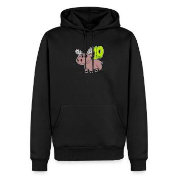 2. Geburtstag Motiv Elch - zehn Jahre alt - Männer Premium Bio Hoodie - Schwarz - Vorne - Nico (187cm)