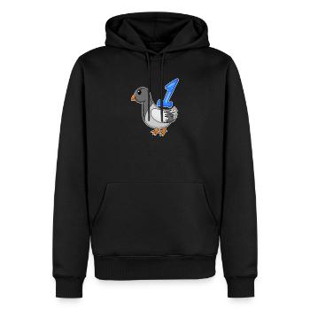 1 Jahr alt - Einschulung - Taube Motiv - Zahl 1 - Männer Premium Bio Hoodie - Schwarz - Vorne - Nico (187cm)