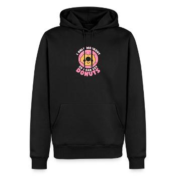 Citation drôle de beignets sur l’entraînement alimentaire - Sweat à capuche Premium bio Homme - noir - Devant - Nico (187cm)