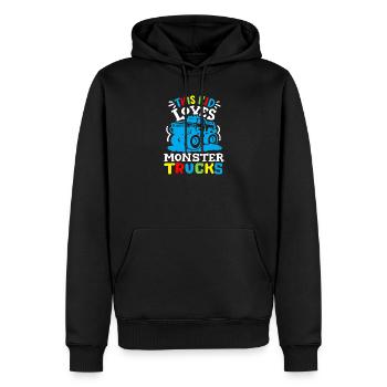 Monstertrucks für Kinder - Männer Premium Bio Hoodie - Schwarz - Vorne - Nico (187cm)