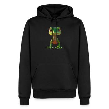 Gecko Lézard Reptile Geckos Lézard Iguane Gekko - Sweat à capuche Premium bio Homme - noir - Devant - Nico (187cm)