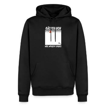 Livre d’or pour les 18 ans - Sweat à capuche Premium bio Homme - noir - Devant - Nico (187cm)