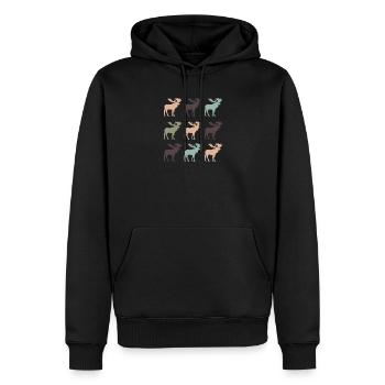 Elch - Männer Premium Bio Hoodie - Schwarz - Vorne - Nico (187cm)