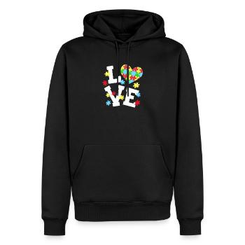 Autismus Bewusstsein - Männer Premium Bio Hoodie - Schwarz - Vorne - Nico (187cm)