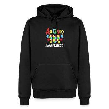 Autismus Puzzleteile Herz - Männer Premium Bio Hoodie - Schwarz - Vorne - Nico (187cm)