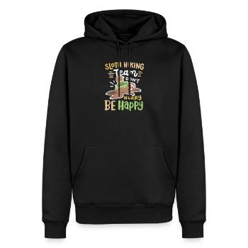 Faultier inspirierende Zitate - Männer Premium Bio Hoodie - Schwarz - Vorne - Nico (187cm)
