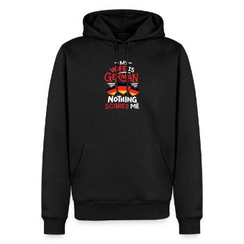 Deutsche Ehefrau Deutschland - Männer Premium Bio Hoodie - Schwarz - Vorne - Nico (187cm)