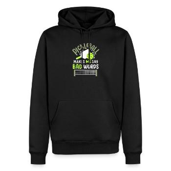 Pickleball-Spieler Paddleball - Männer Premium Bio Hoodie - Schwarz - Vorne - Nico (187cm)