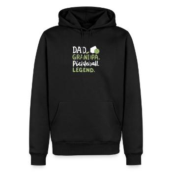 Pickleball-Spieler Papa Opa - Männer Premium Bio Hoodie - Schwarz - Vorne - Nico (187cm)