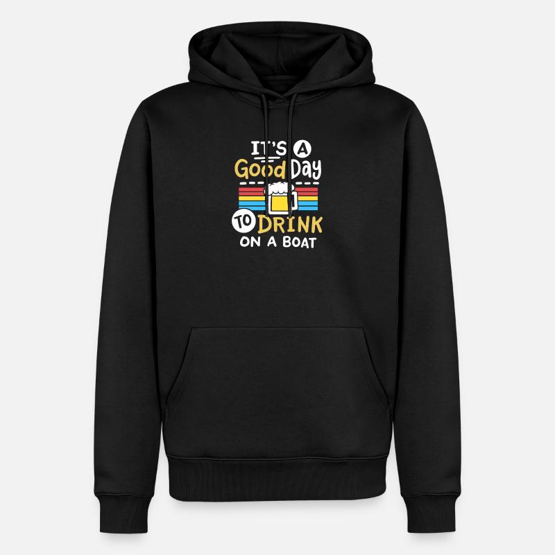 Boot Bier Trinken - Männer Premium Bio Hoodie - Schwarz