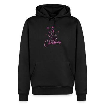 Weihnachtsbaum Frohe Weihnachten Frauen - Männer Premium Bio Hoodie - Schwarz - Vorne - Nico (187cm)