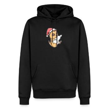 Suricate Mignon Fatigué Dormir à Noël - Sweat à capuche Premium bio Homme - noir - Devant - Nico (187cm)