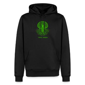 Pensez vert - Sweat à capuche Premium bio Homme - noir - Devant - Nico (187cm)