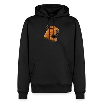 Capybara Be Capy Capybara Drôle Capybara - Sweat à capuche Premium bio Homme - noir - Devant - Nico (187cm)