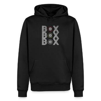 Motif abstrait futuriste avec géométrique - Sweat à capuche Premium bio Homme - noir - Devant - Nico (187cm)