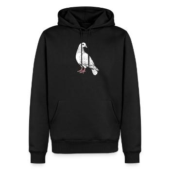 Pigeon Blanc Pigeon de ville Pigeon ramier Colombes blanches - Sweat à capuche Premium bio Homme - noir - Devant - Nico (187cm)
