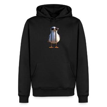 Mouette, Plage, Mer, Mer du Nord, Mer Baltique, Goéland argenté, Mouettes - Sweat à capuche Premium bio Homme - noir - Devant - Nico (187cm)
