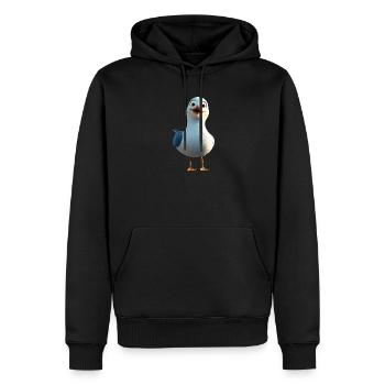 Mouette, Plage, Mer, Mer du Nord, Mer Baltique, Goéland argenté, Mouettes - Sweat à capuche Premium bio Homme - noir - Devant - Nico (187cm)