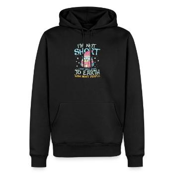 i m not short i m just more down to earth owl - Männer Premium Bio Hoodie - Schwarz - Vorne - Nico (187cm)