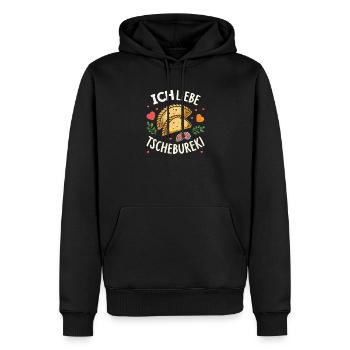 Ich liebe Tschebureki - Männer Premium Bio Hoodie - Schwarz - Vorne - Nico (187cm)