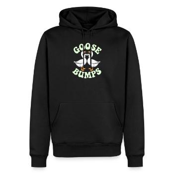 Duo d’oie Emblème du cœur - Sweat à capuche Premium bio Homme - noir - Devant - Nico (187cm)