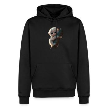 Gibbon Affe Weißhandgibbon Monkey Süße Lar Gibbons - Männer Premium Bio Hoodie - Schwarz - Vorne - Nico (187cm)